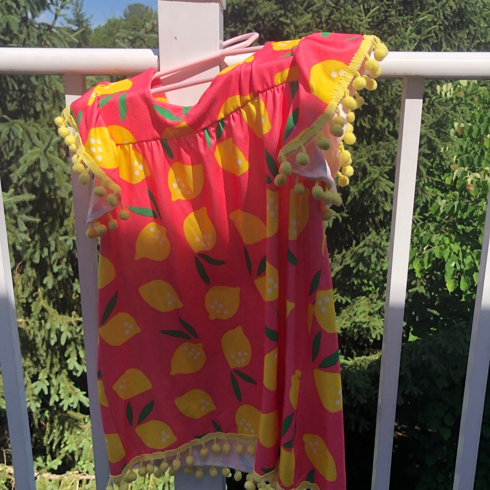 Girls size small lemon theme coverup